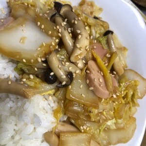 白菜としめじのとろっと甘辛煮